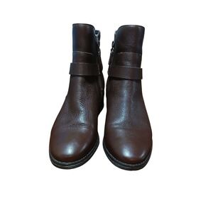 Cole‎ Haan Grandseries Brown Leather Ankle Boots Buckle Water Resistant Women's